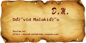 Dávid Malakiás névjegykártya